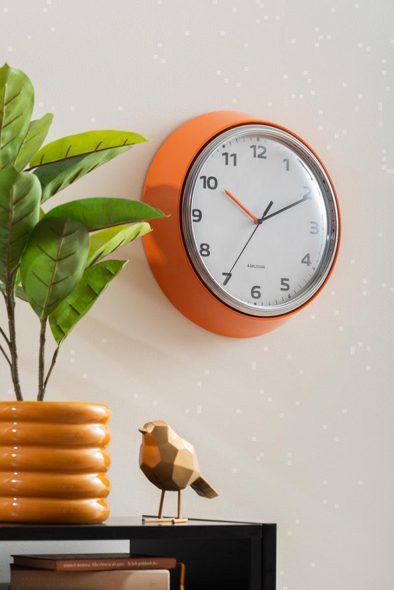 Karlsson Modern Retro Wall Clock - Bright Orange - Image 5