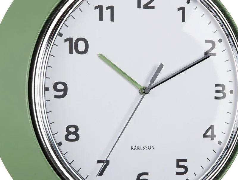 Karlsson Modern Retro Wall Clock - Jungle Green - Image 4