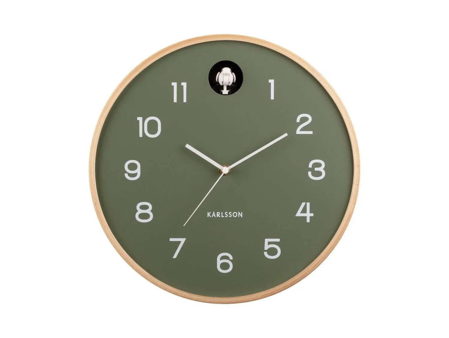 Karlsson Natural Cuckoo Wall Clock - Jungle Green - Image 2
