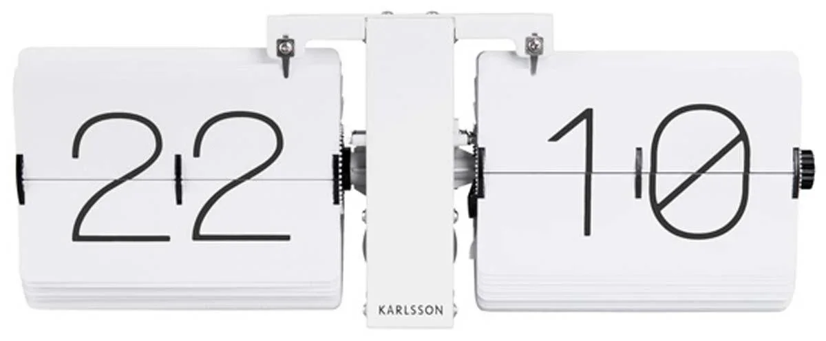Karlsson No Case Flip Clock - White