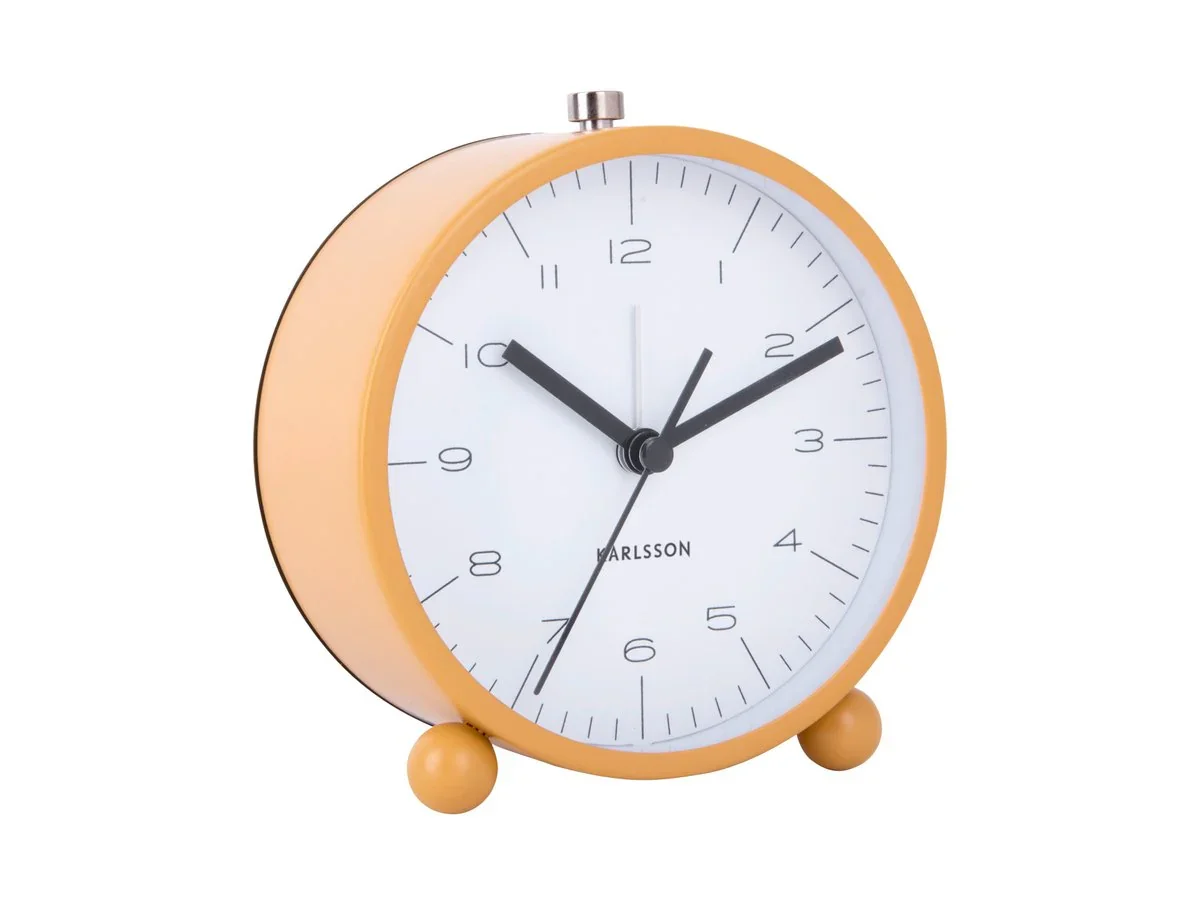 Karlsson Pellet Feet Alarm Clock - Matt Ochre Yellow