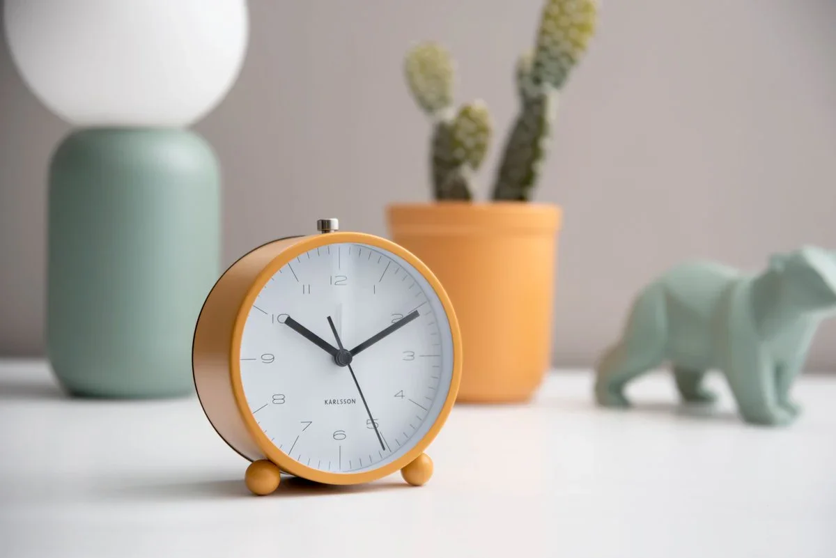 Karlsson Pellet Feet Alarm Clock - Matt Ochre Yellow - Image 2