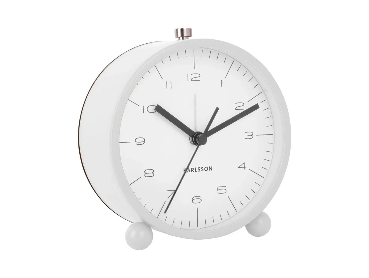 Karlsson Pellet Feet Alarm Clock - Matt White