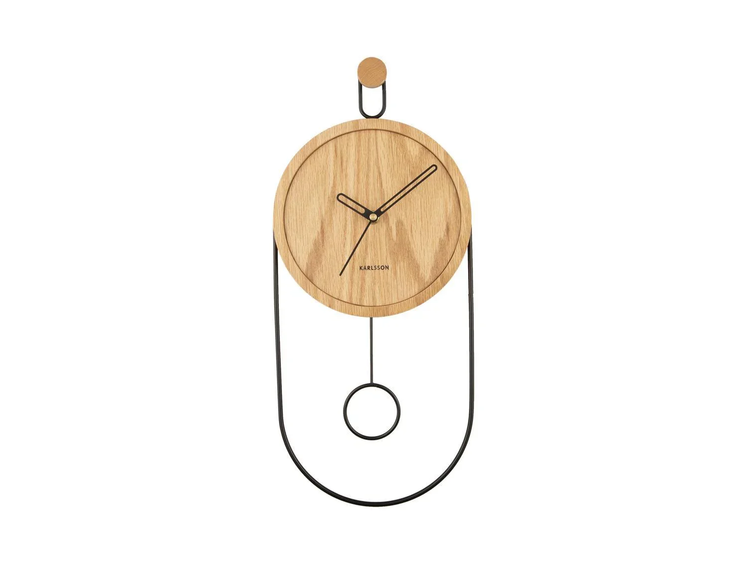 Karlsson Swing Pendulum Wall Clock - Light Wood