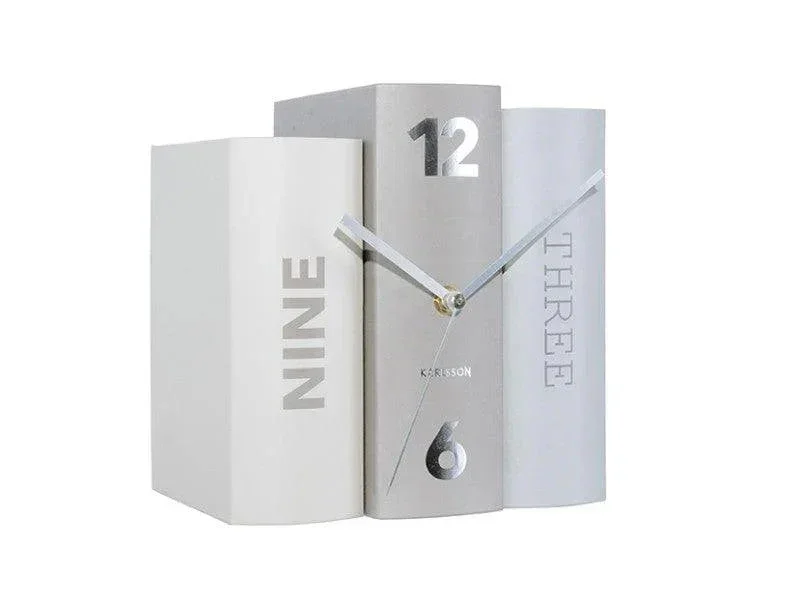 Karlsson Table Clock Book - Grey - Image 2