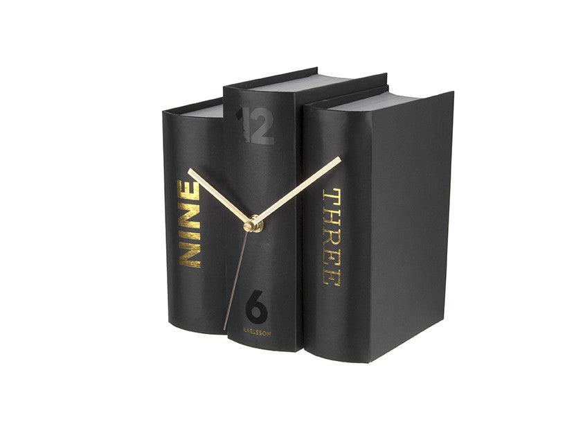 Karlsson Table Clock Book - Black