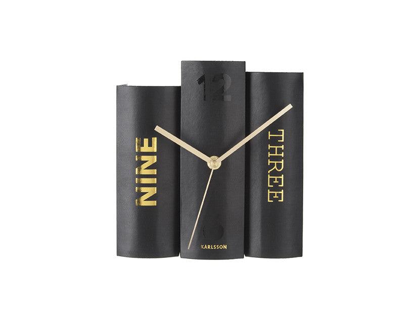 Karlsson Table Clock Book - Black - Image 2
