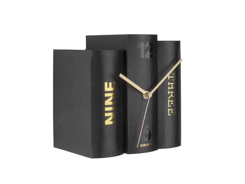 Karlsson Table Clock Book - Black - Image 3
