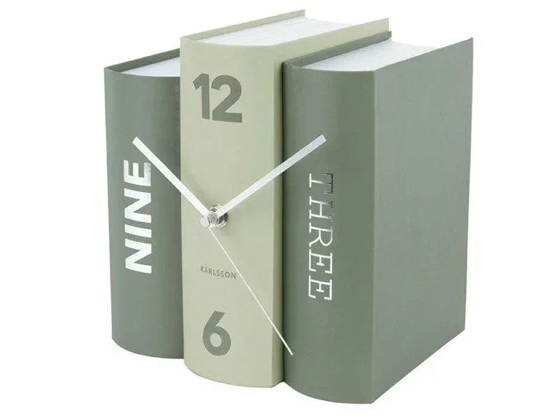 Karlsson Table Clock Book - Green