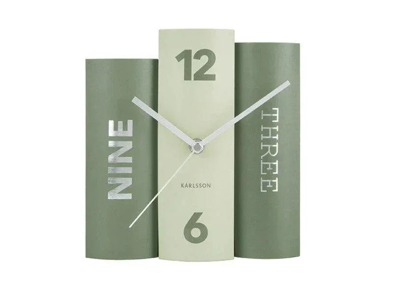 Karlsson Table Clock Book - Green - Image 2