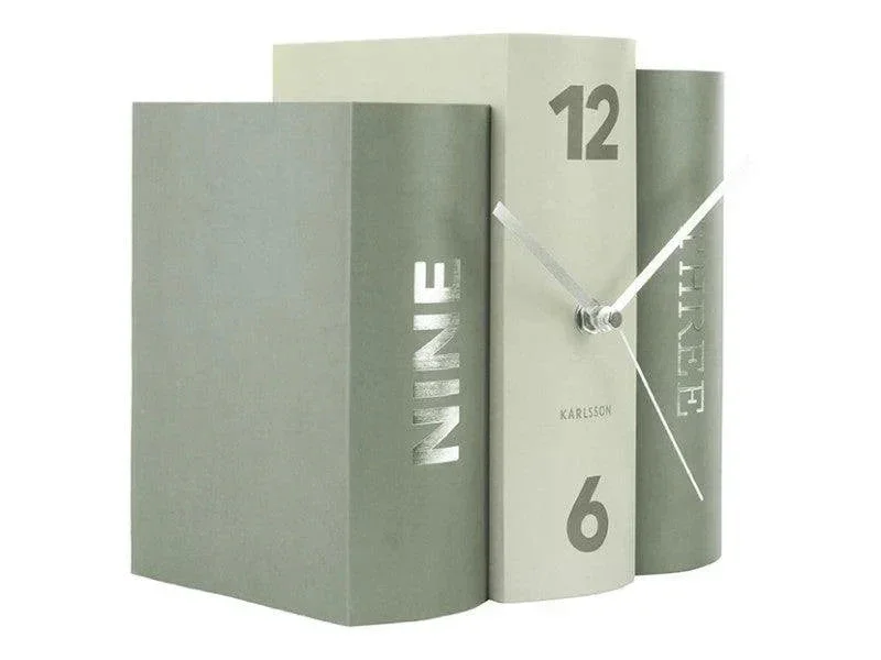 Karlsson Table Clock Book - Green - Image 3