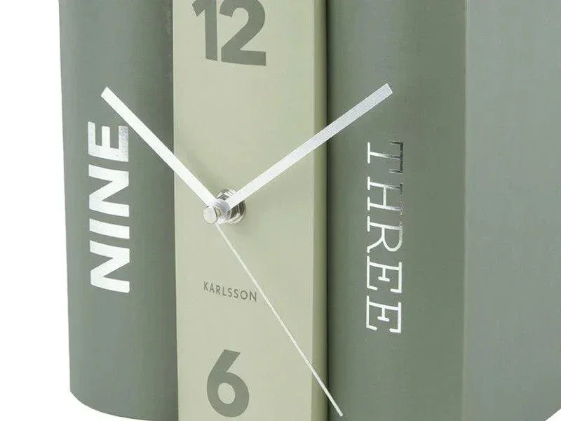 Karlsson Table Clock Book - Green - Image 5