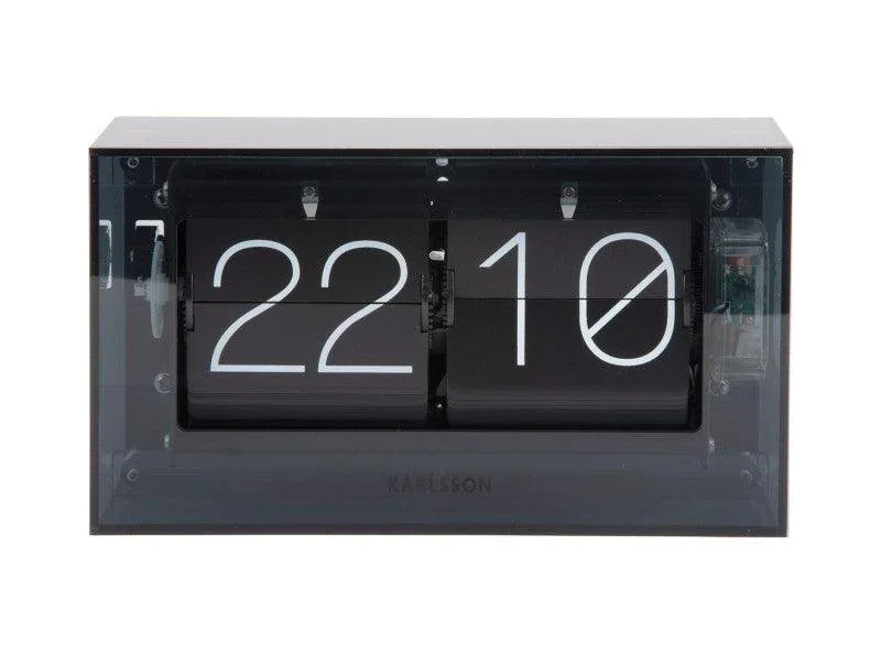 Karlsson Table Clock Boxed Flip Acrylic - Black