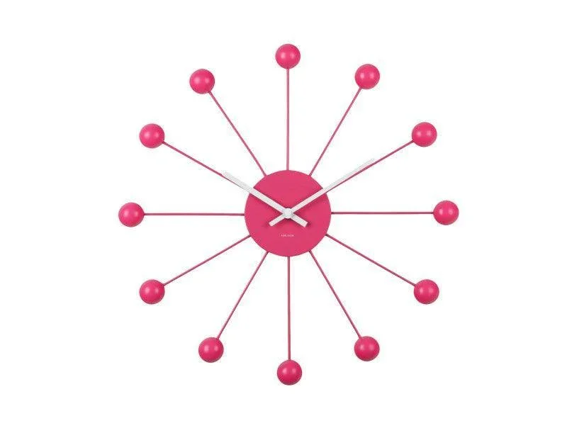 Karlsson Wall Clock Funky Spider - Bright Pink