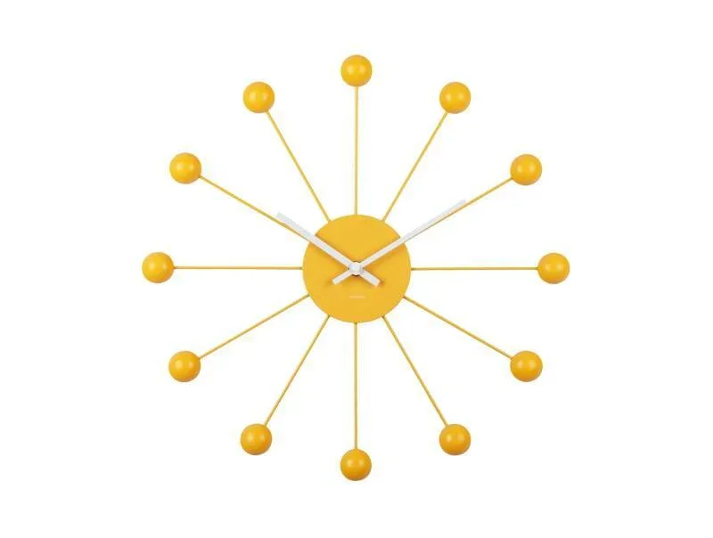 Karlsson Wall Clock Funky Spider - Bright Yellow