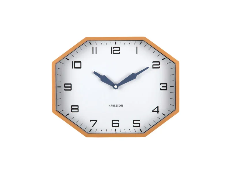 Karlsson Wall Clock Modern Factory Octagon - Ochre Yellow & Navy Blue - Image 2