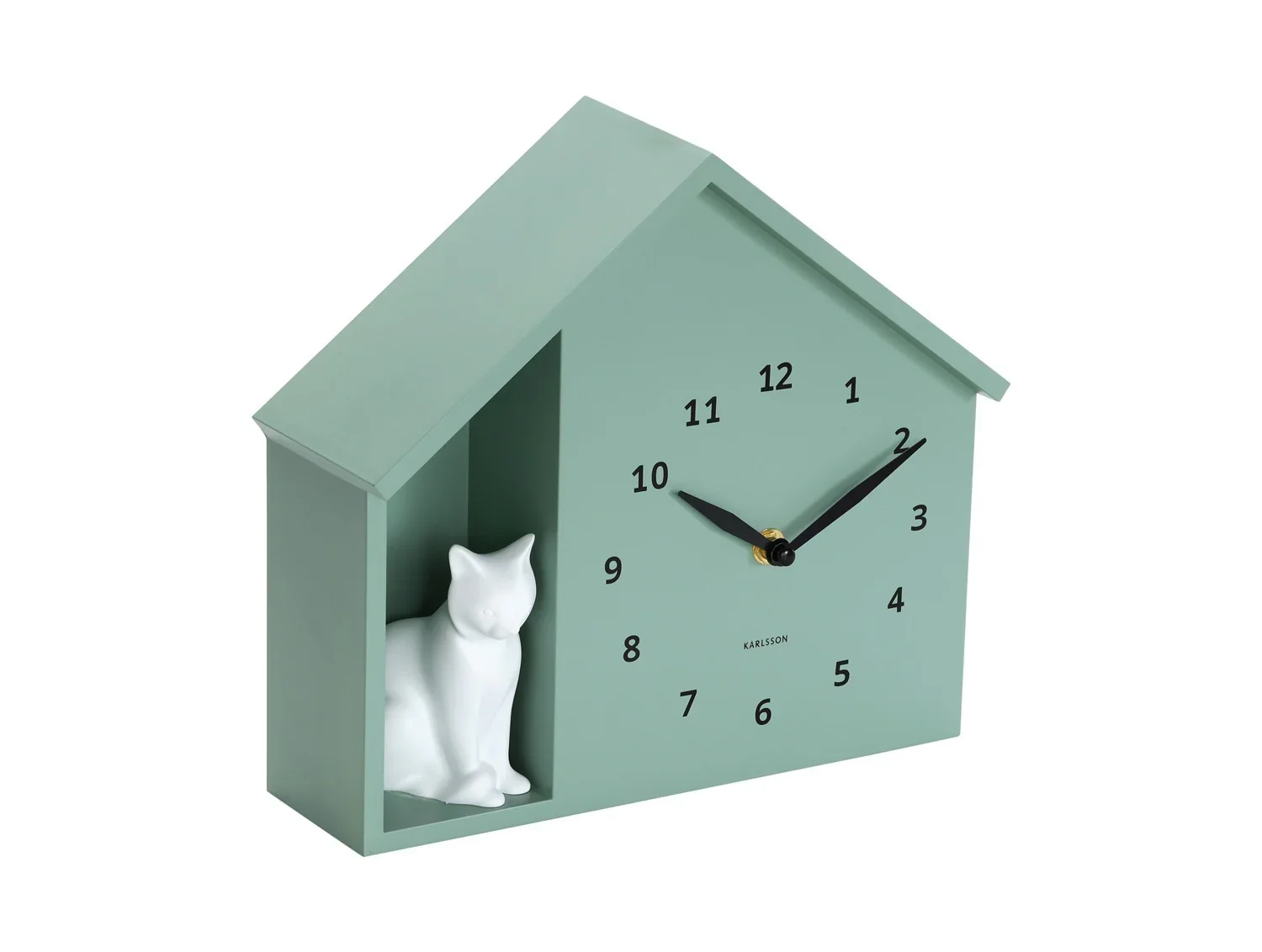 Karlsson Wall Clock Sitting Cat - Grayed jade - Image 3