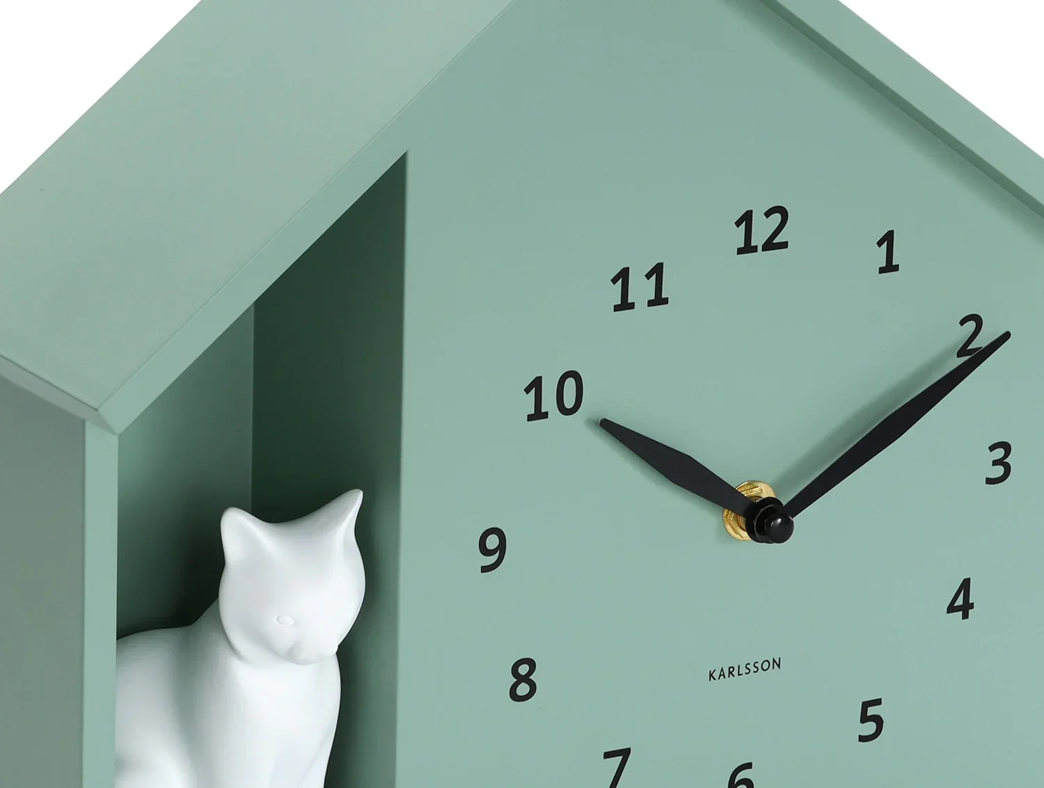 Karlsson Wall Clock Sitting Cat - Grayed jade - Image 4