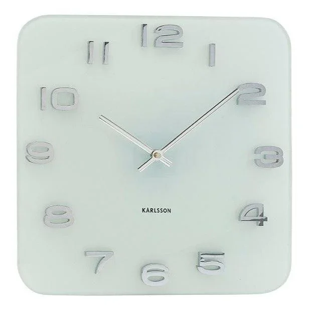 Karlsson Wall Clock Vintage Square - White