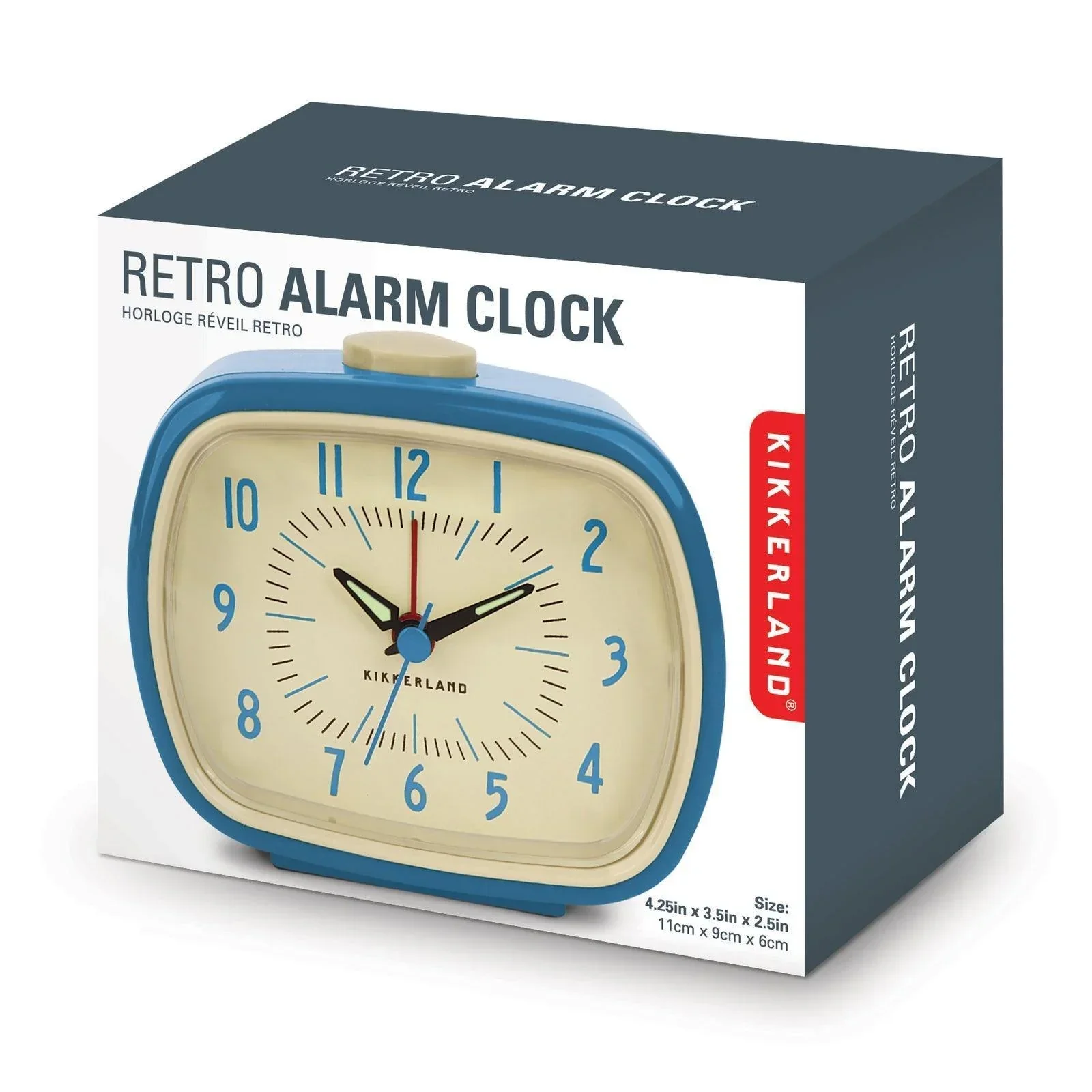 Kikkerland Retro Alarm Clock - Blue - Image 2