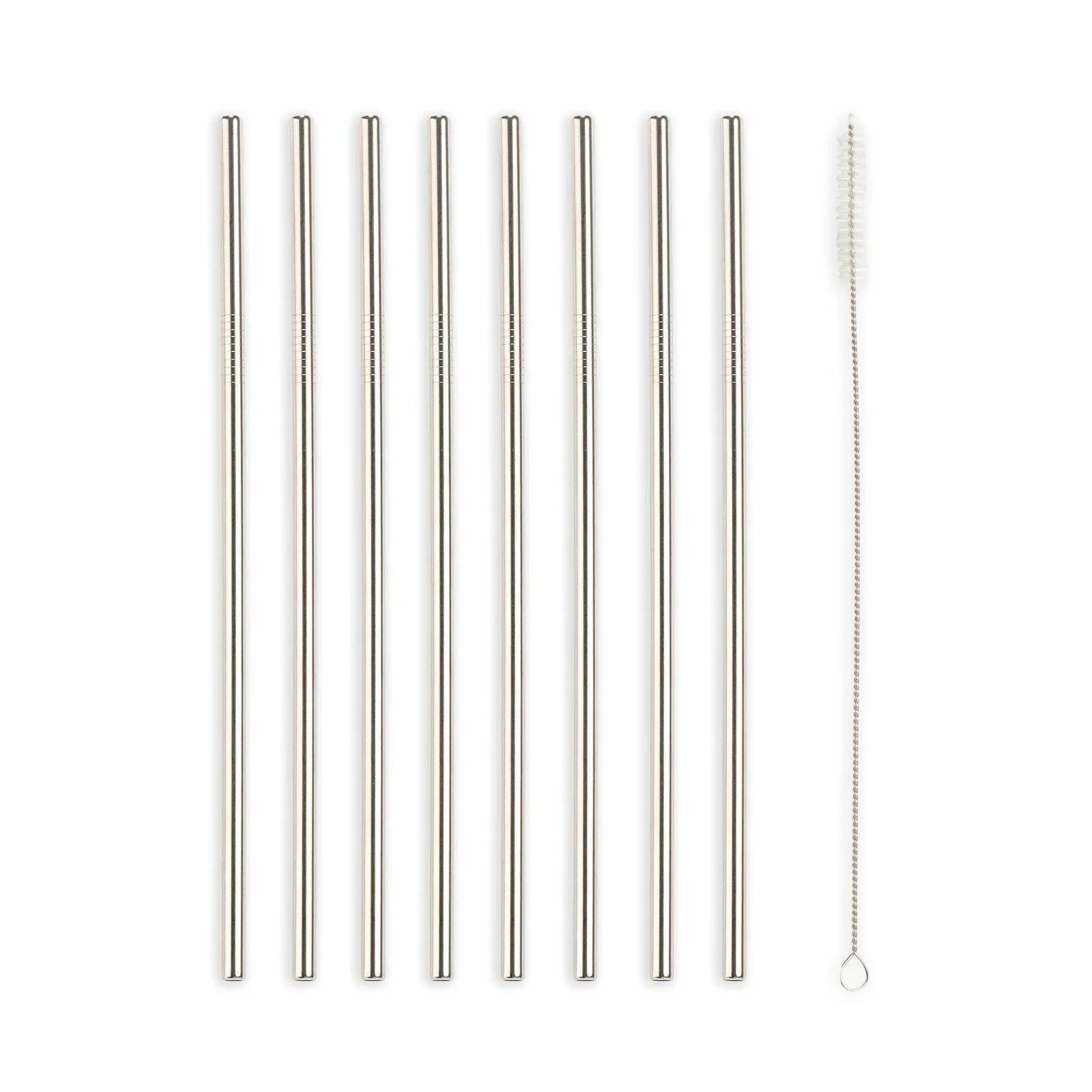 Kikkerland Set Of 10 Stainless Steel Straws