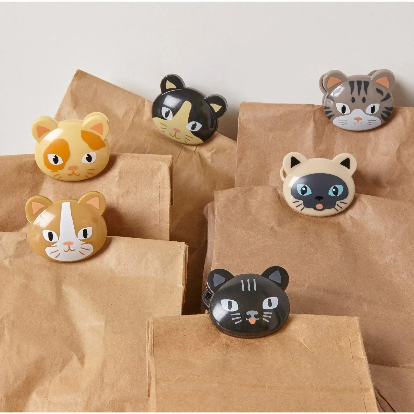 Kikkerland Set Of 6 Bag Clips - Cats - Image 3