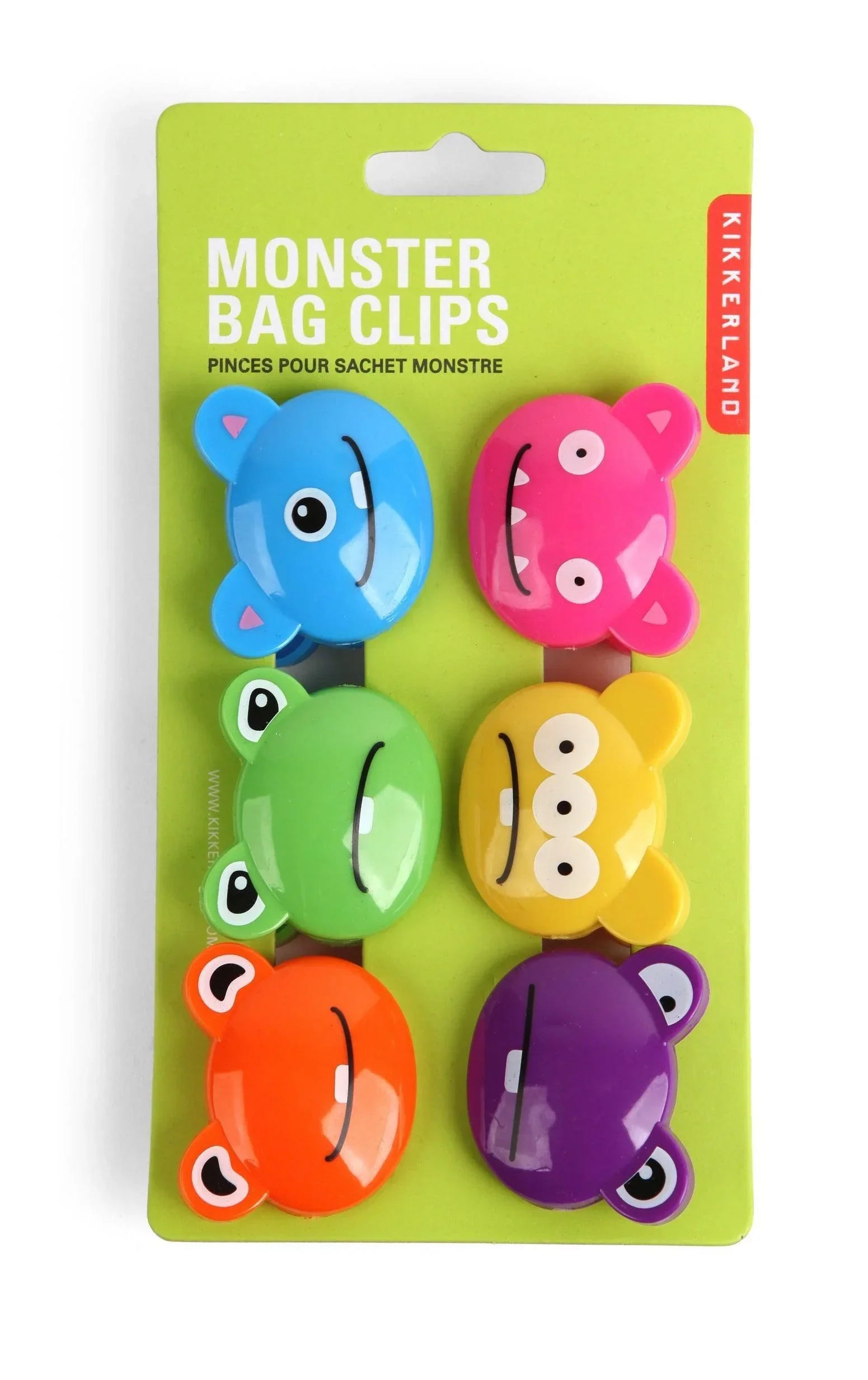 Kikkerland Set Of 6 Bag Clips - Crazy Monsters - Image 2