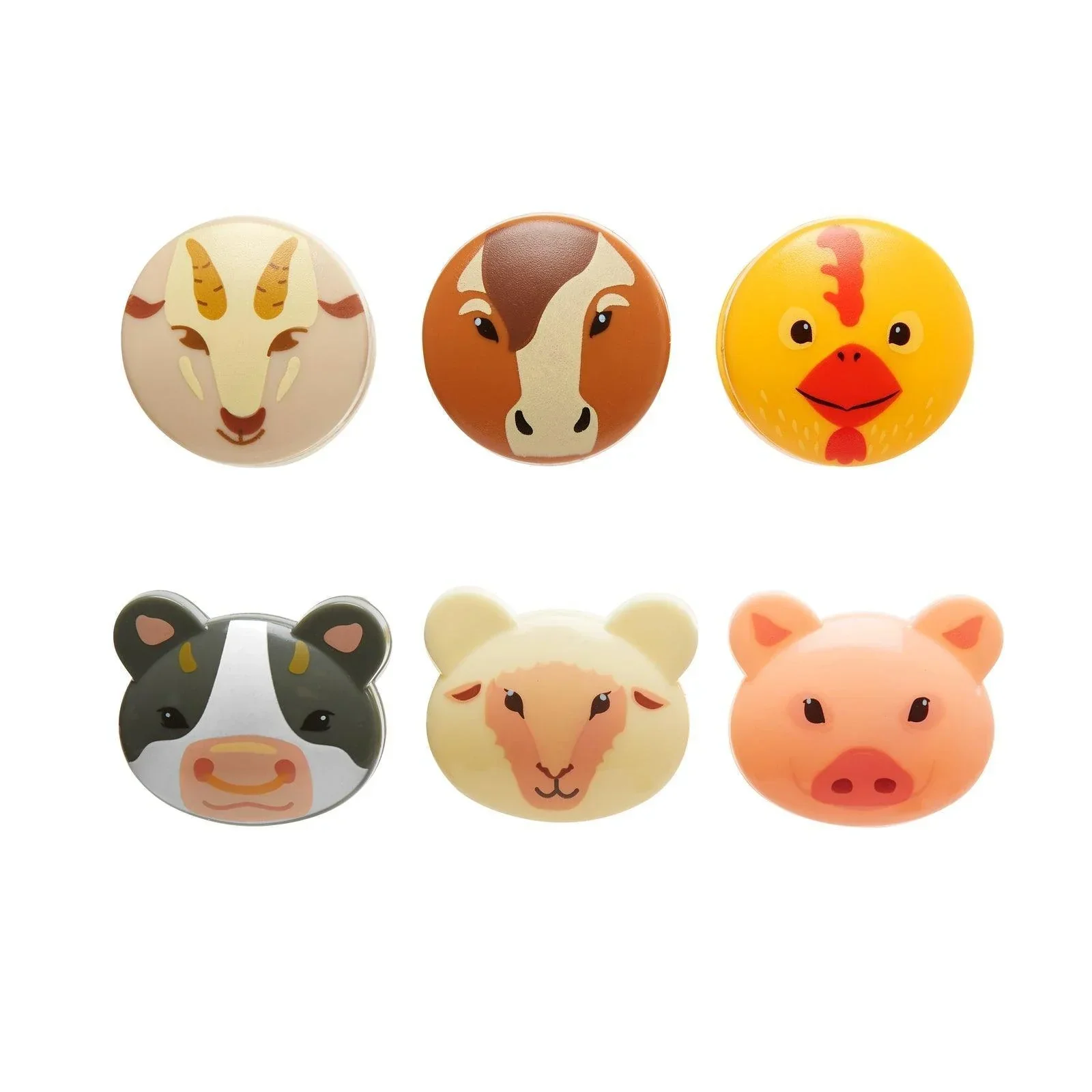 Kikkerland Set Of 6 Bag Clips - Farm Animal