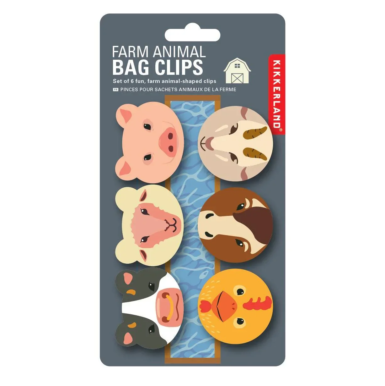 Kikkerland Set Of 6 Bag Clips - Farm Animal - Image 2