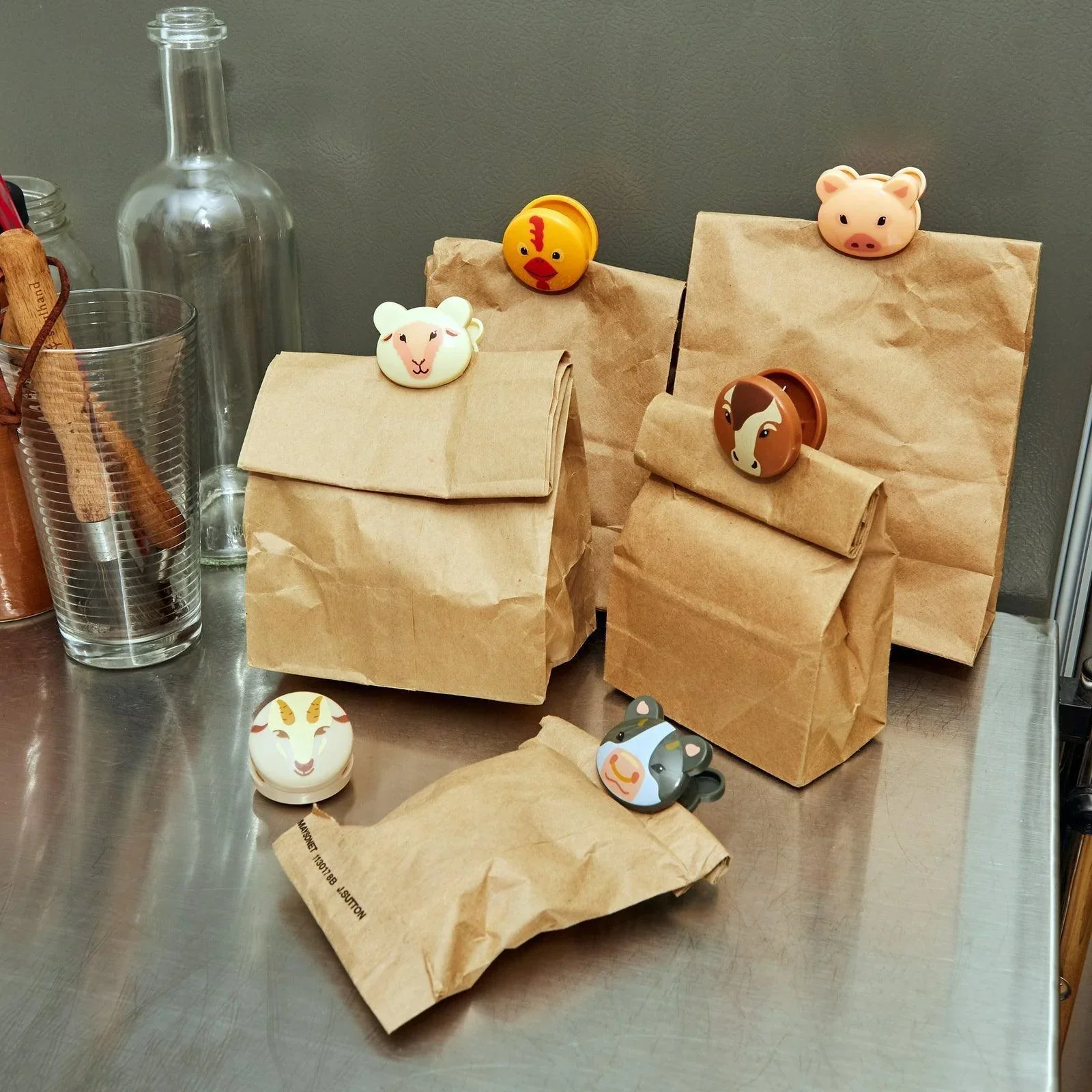 Kikkerland Set Of 6 Bag Clips - Farm Animal - Image 3