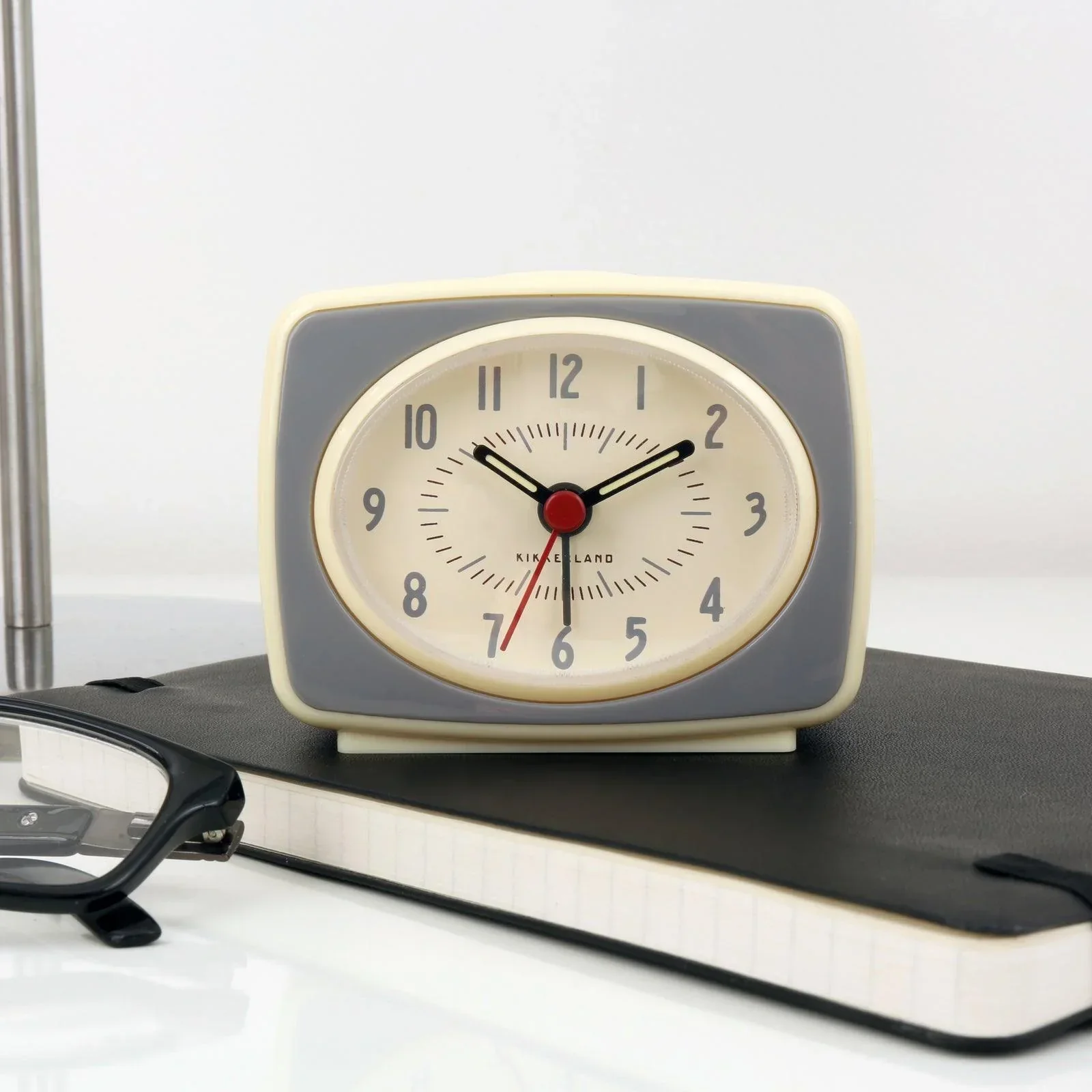 Kikkerland Small Classic Alarm Clock - Grey - Image 3