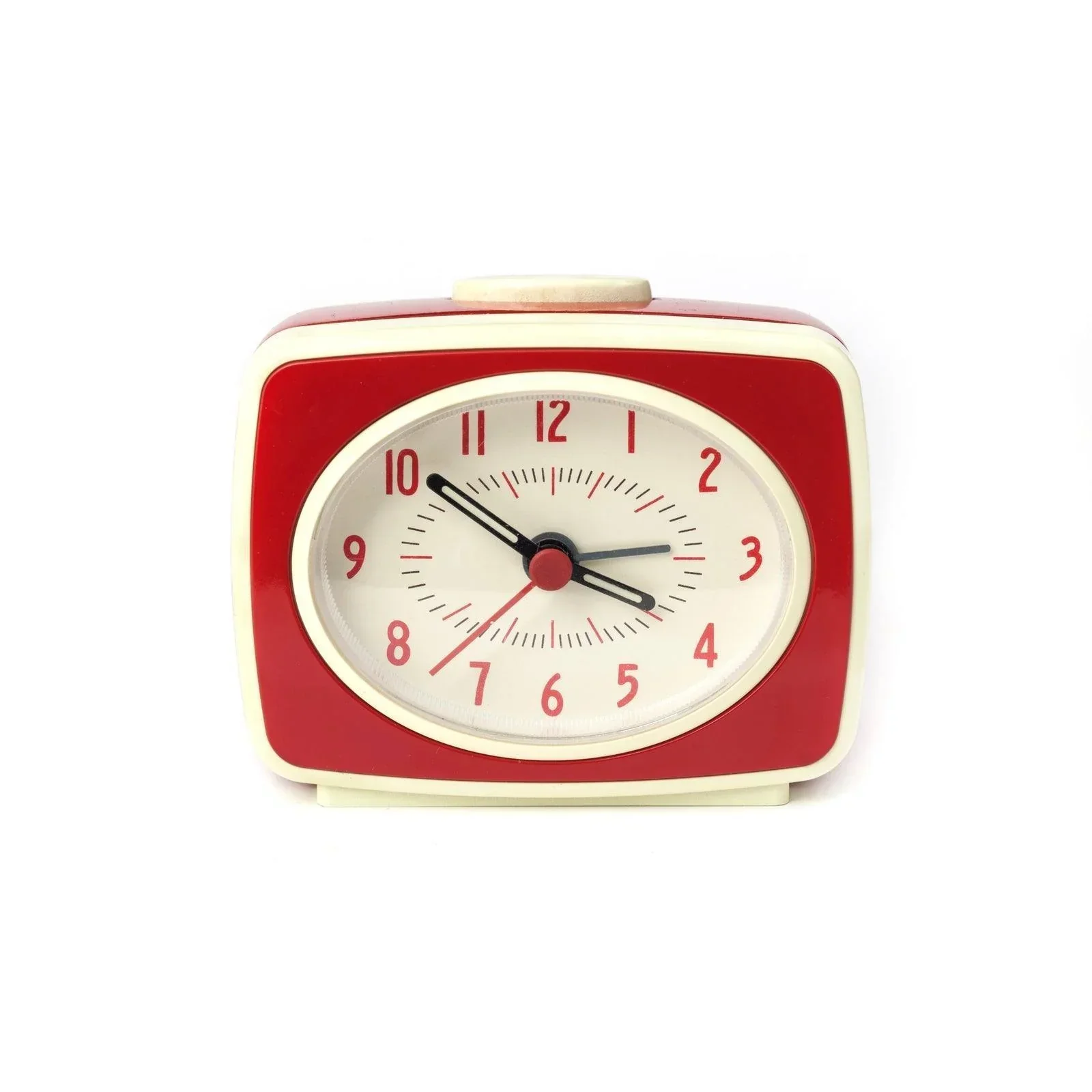 Kikkerland Small Classic Alarm Clock - Red