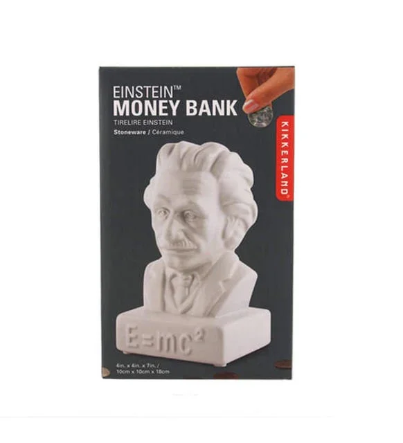 Kikkerland Stoneware Einstein Coin Bank - Image 3