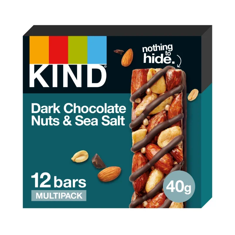 KIND Dark Chocolate Nuts & Sea Salt Snack Bar (12x40g) - Image 2
