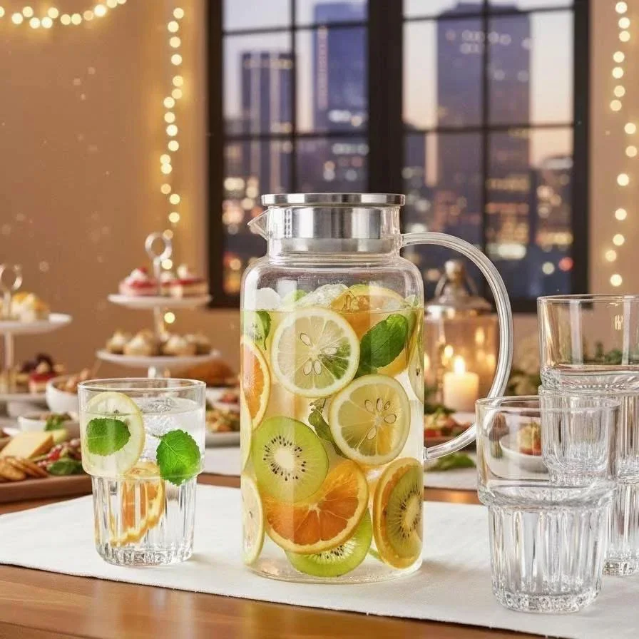 King Crystal 5 Piece Pitcher and Tumbler Set - Image 2