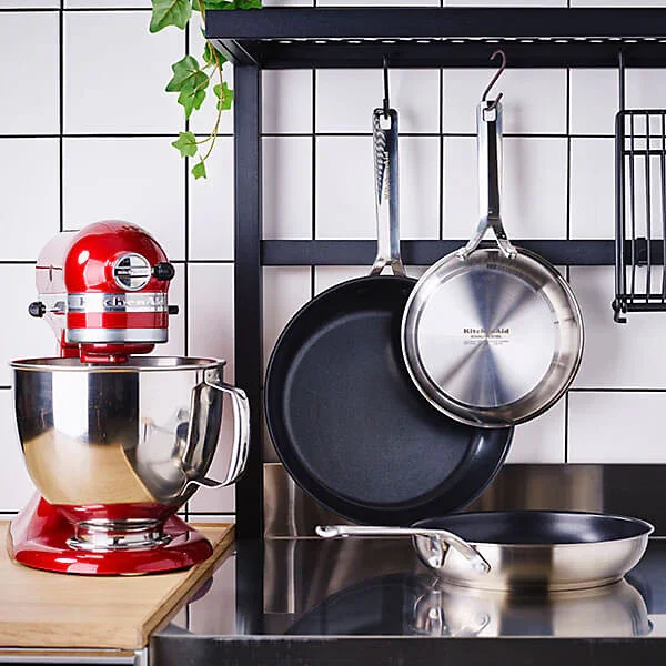 KitchenAid Stainless Steel Ceramic Non-Stick Frying Pan Set - Image 5