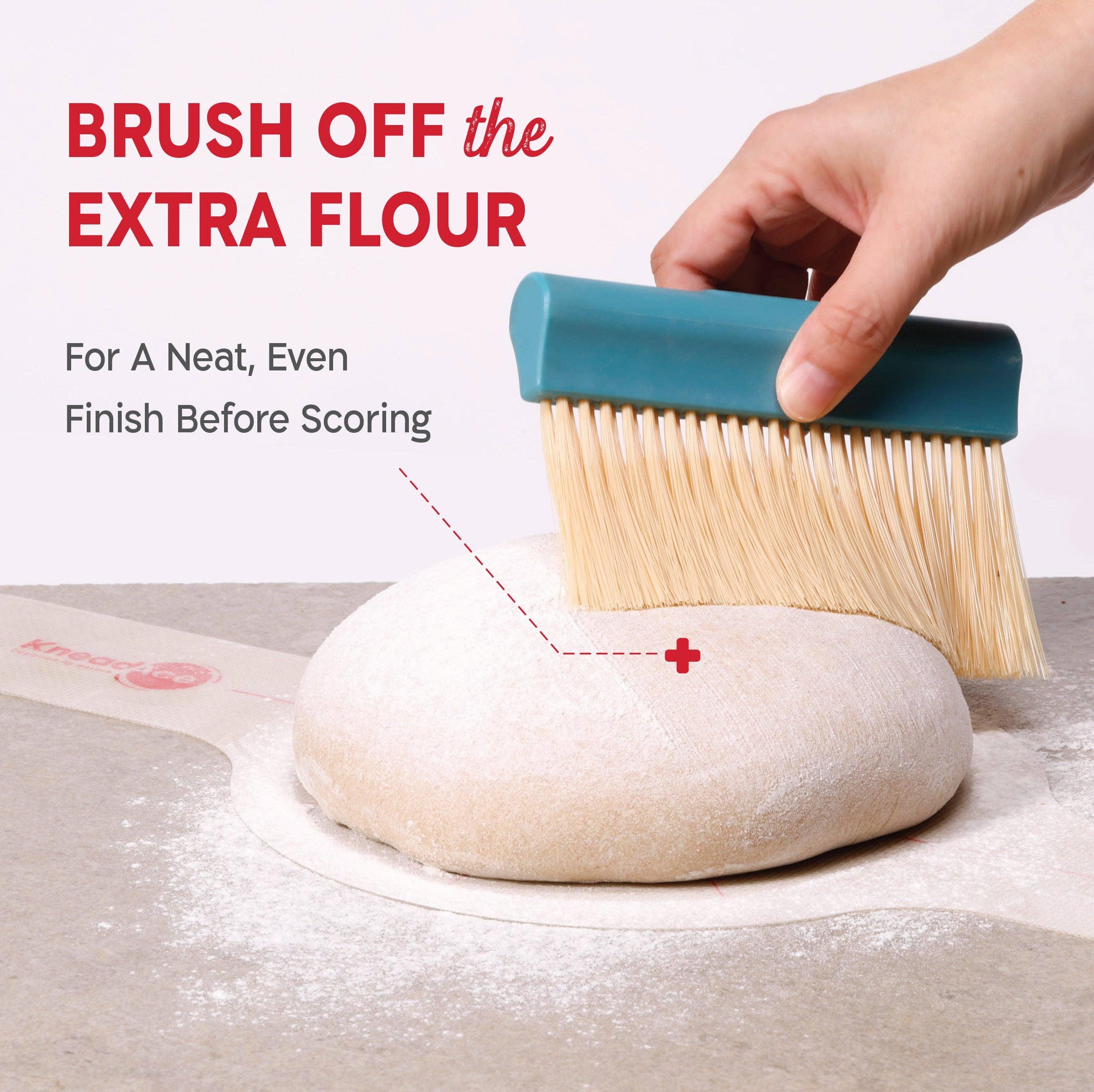 KneadAce Bench Scraper and Baker's Brush - White/Red - Image 14