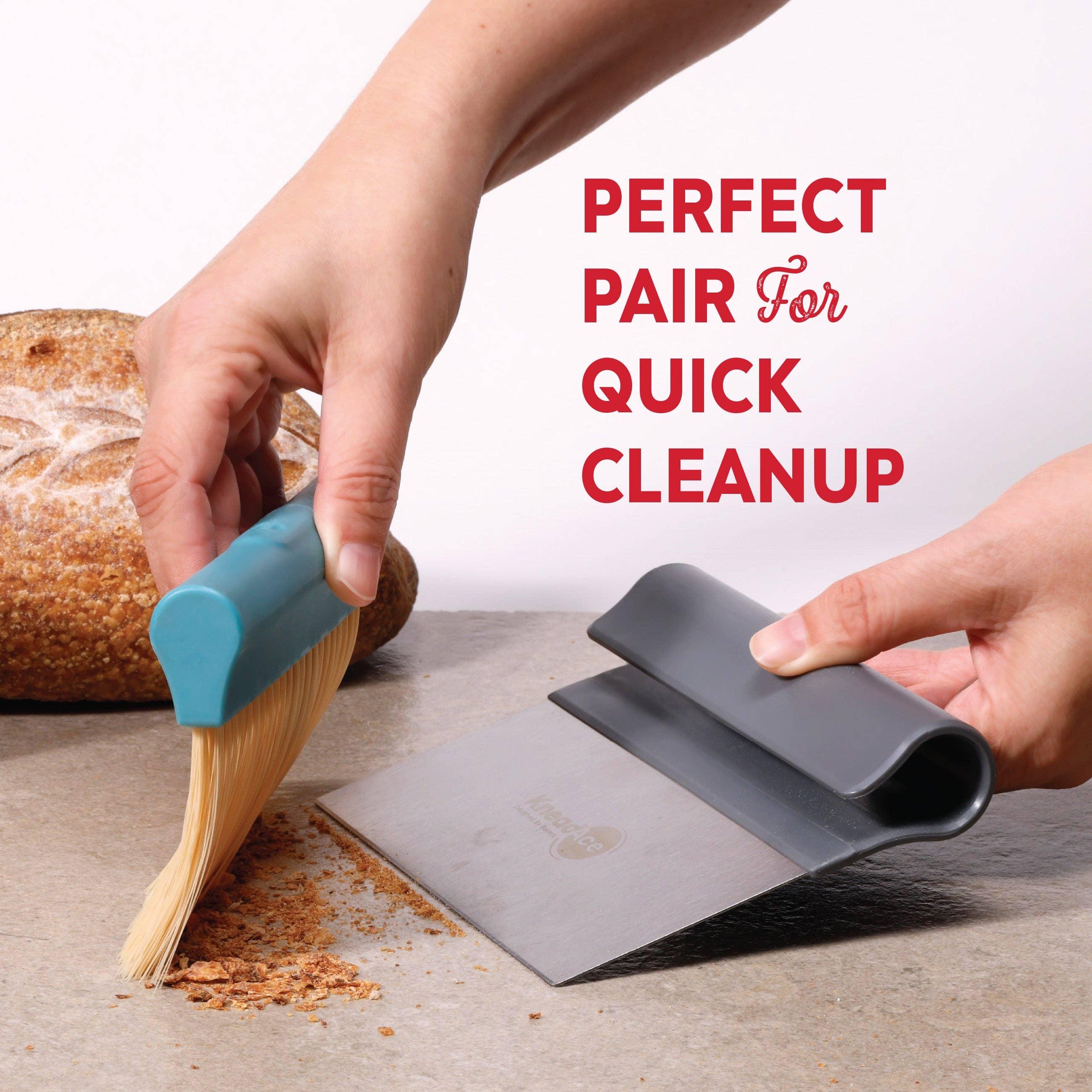 KneadAce Bench Scraper and Baker's Brush - White/Red - Image 16
