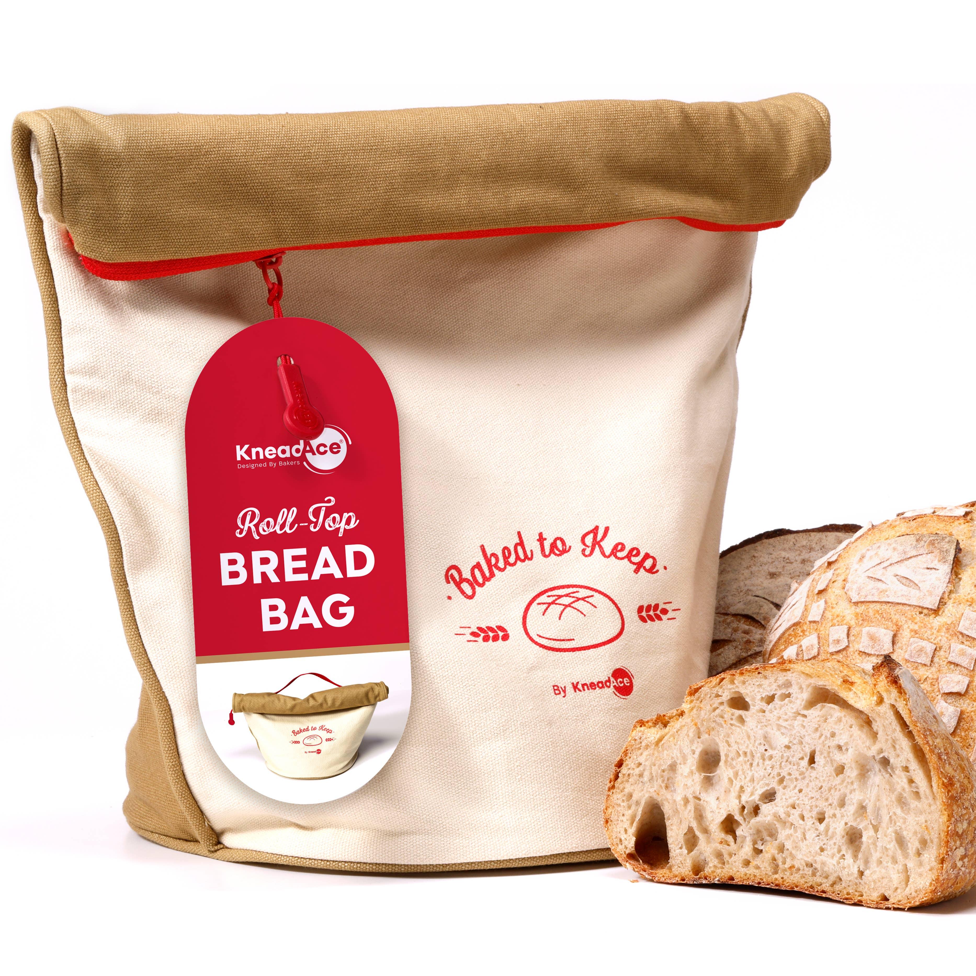 KneadAce Roll Top Bread Bags (Grey/Off-White) - Image 14