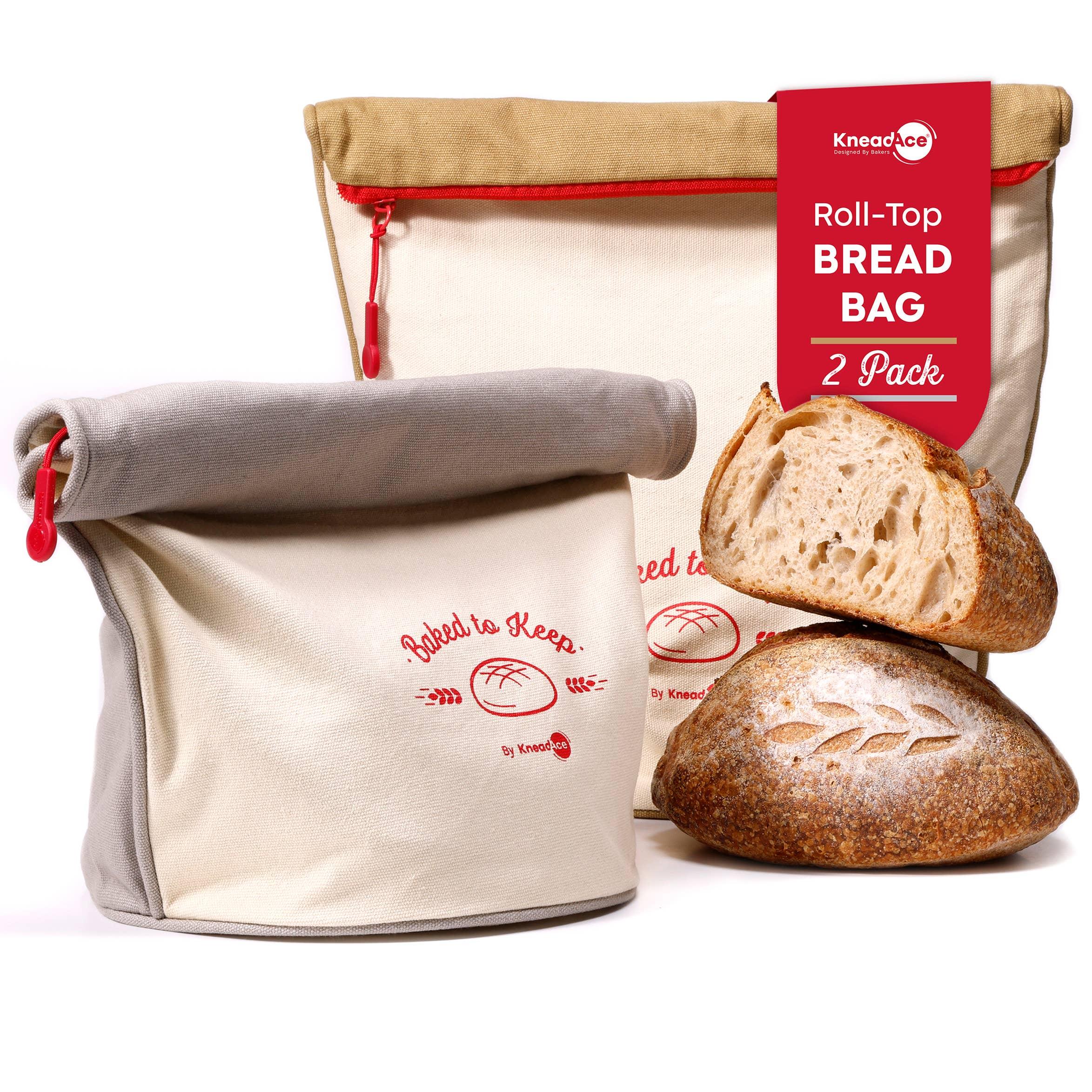 KneadAce Roll Top Bread Bags (Grey/Off-White) - Image 15