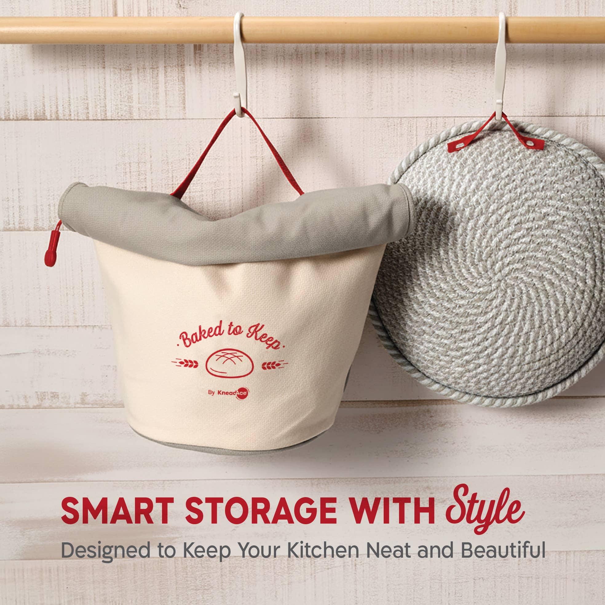KneadAce Roll Top Bread Bags (Grey/Off-White) - Image 7