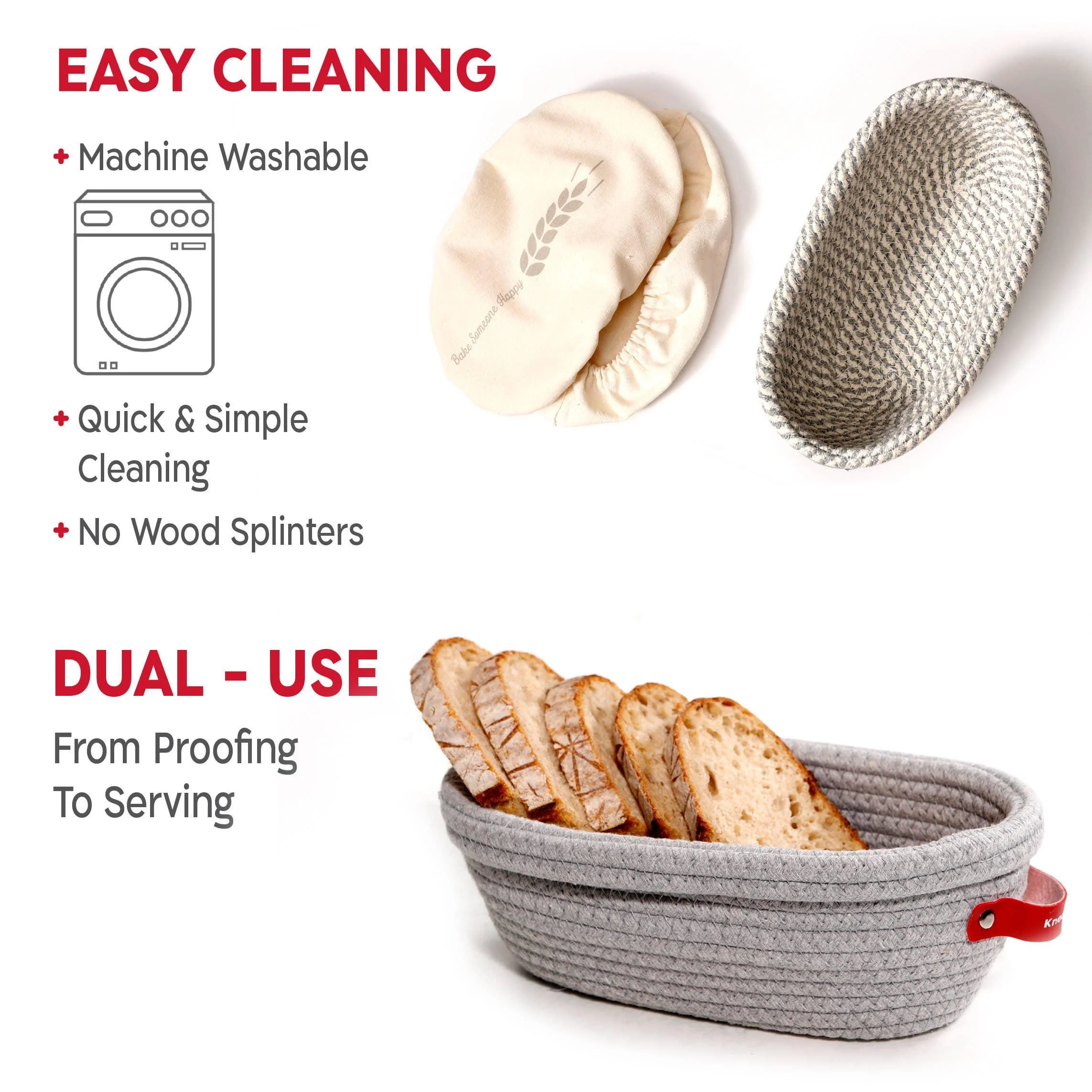 KneadAce PRO Sourdough Kit with Oval Proofing Basket (34oz Jar) - Image 4