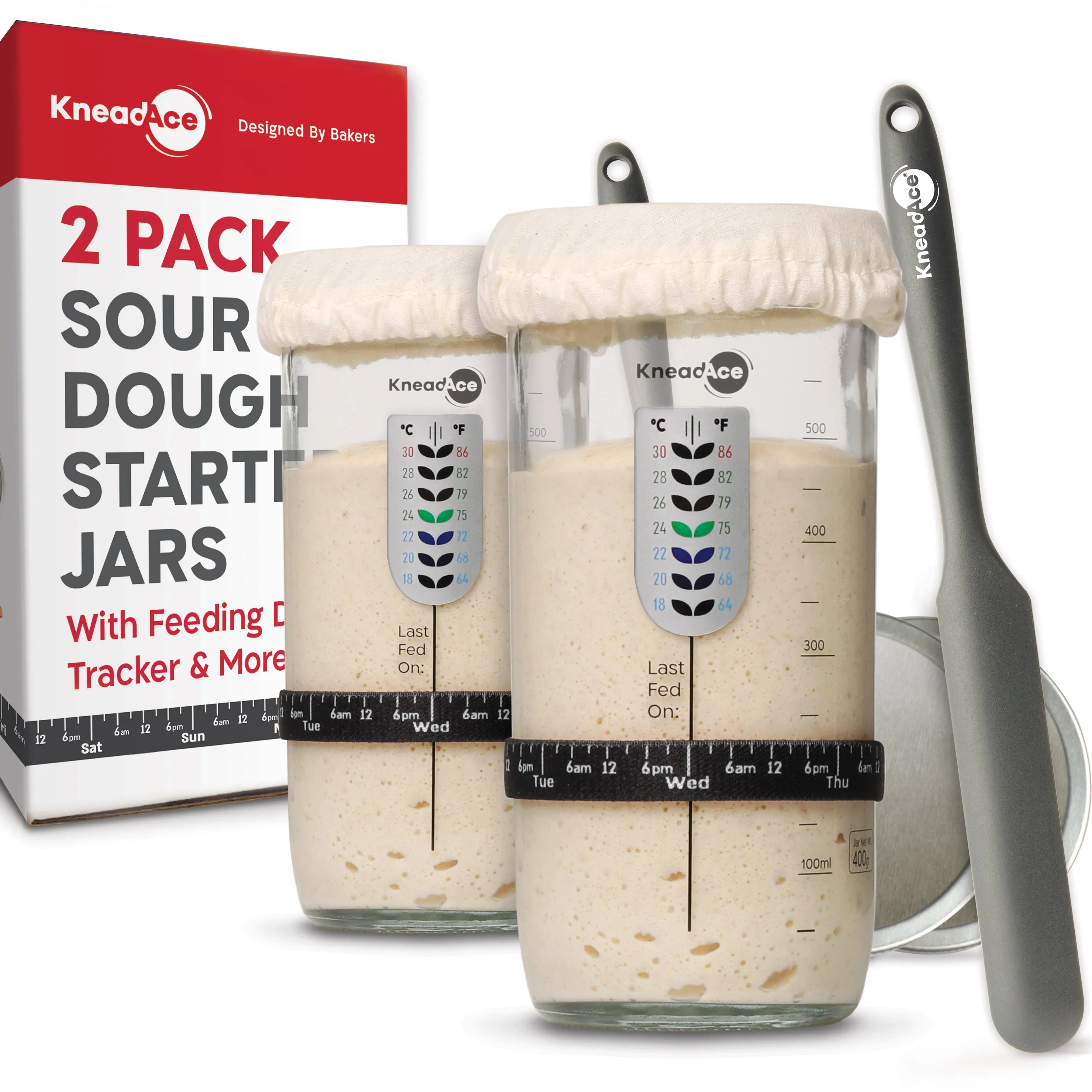KneadAce Sourdough Starter Jar (24oz) - Image 9