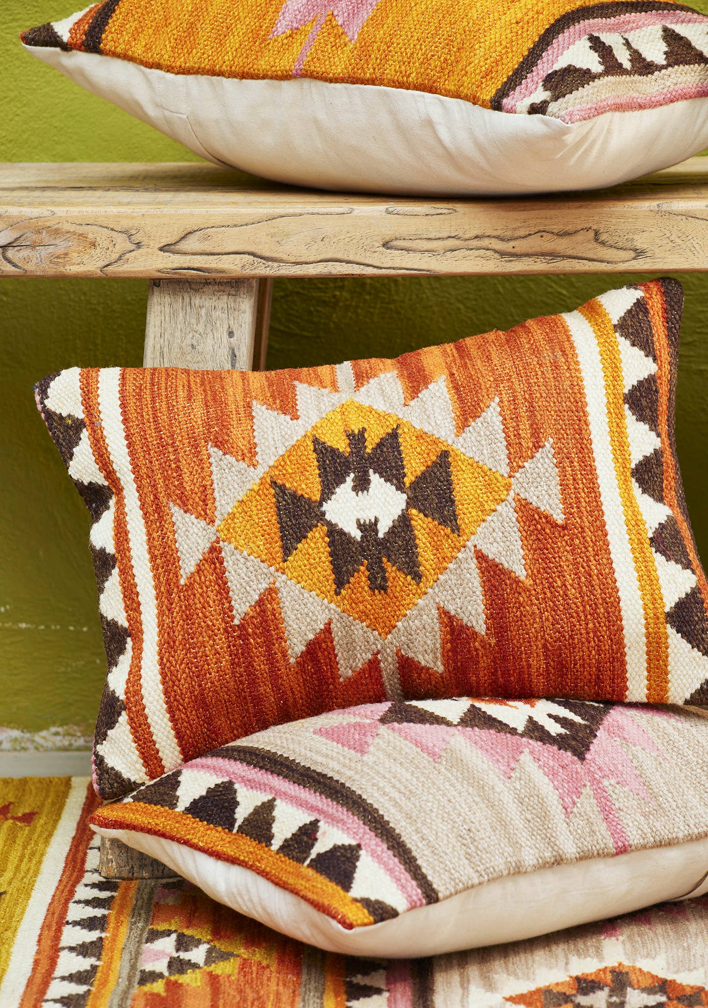 Kunduz Hand loom Red Kilim Cushion (35x50cm)
