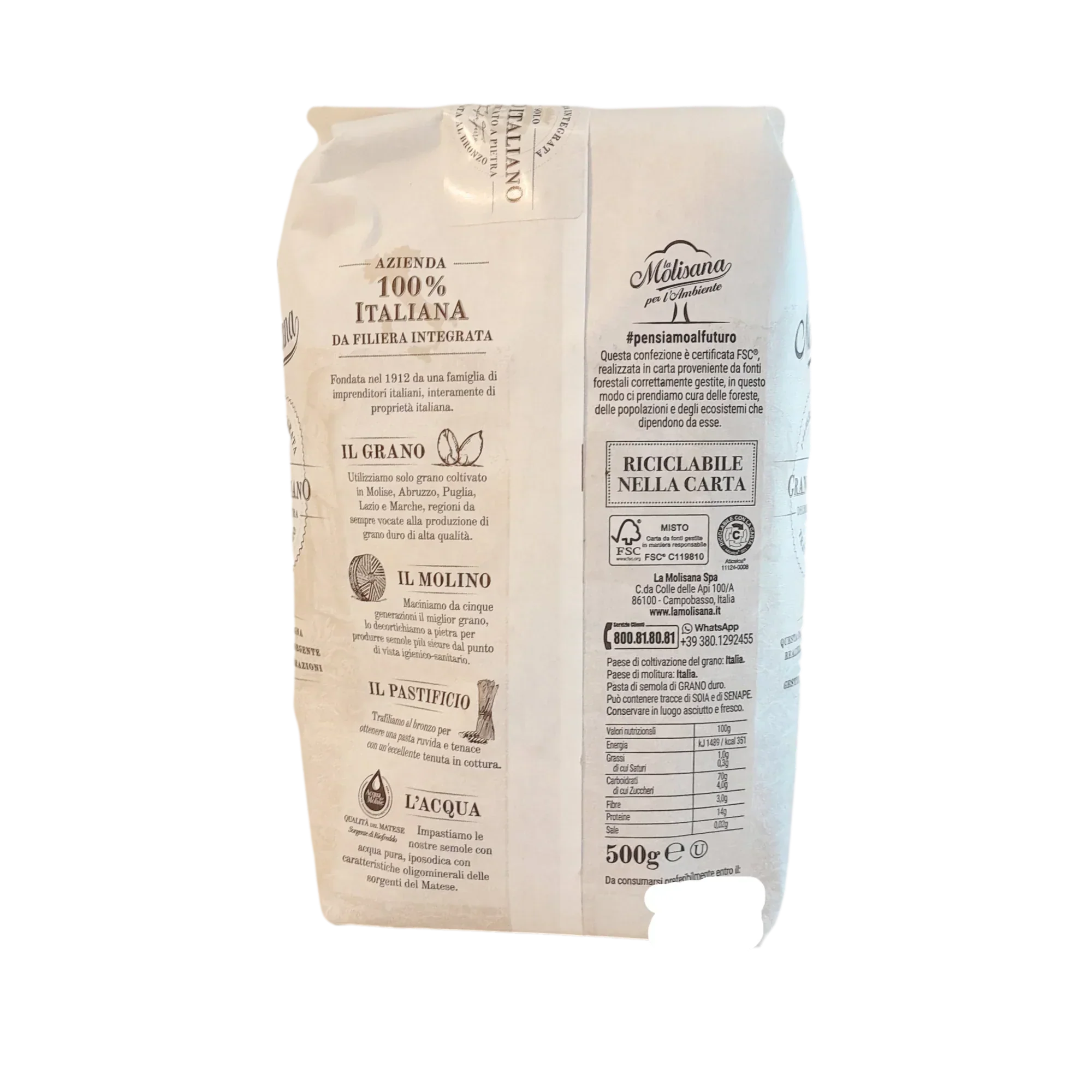 La Molisana Lumache Rigate Pasta (500g) - Image 3