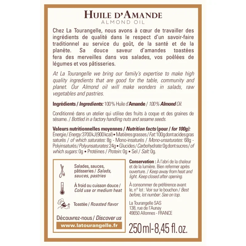 La Tourangelle - Almond Oil (250ml) - Image 3