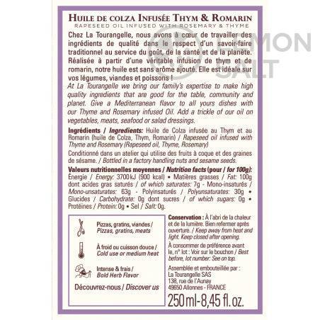 La Tourangelle - Rosemary & Thyme Infused oil (250ml) - Image 3