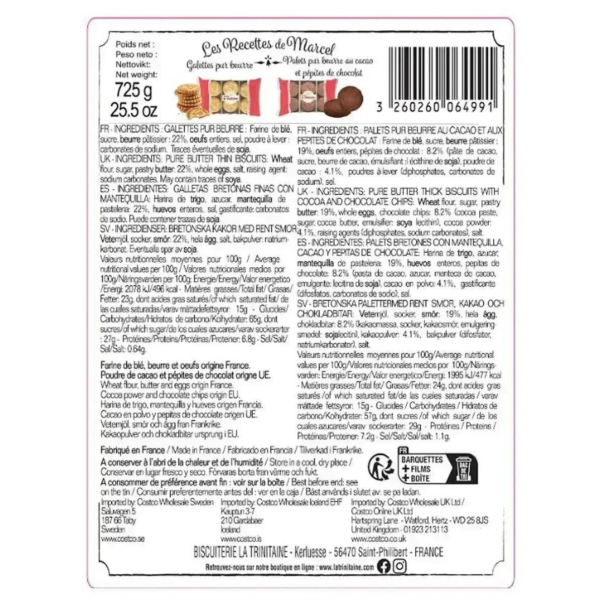 La Trinitaine Butter Biscuit Tin (750g) - Image 2