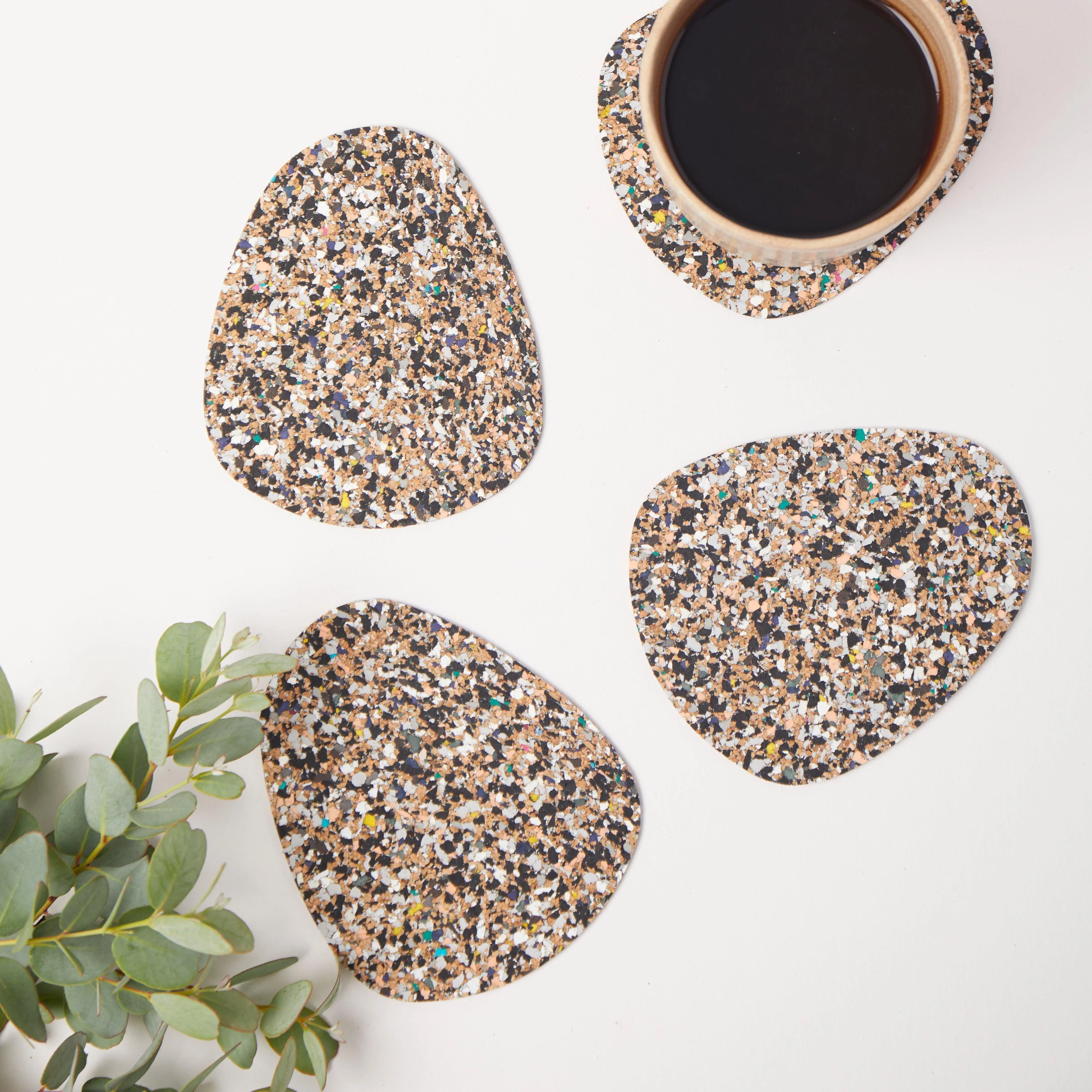 Liga Cork Beach Clean Coasters - Pebble (set of 4) - Image 2
