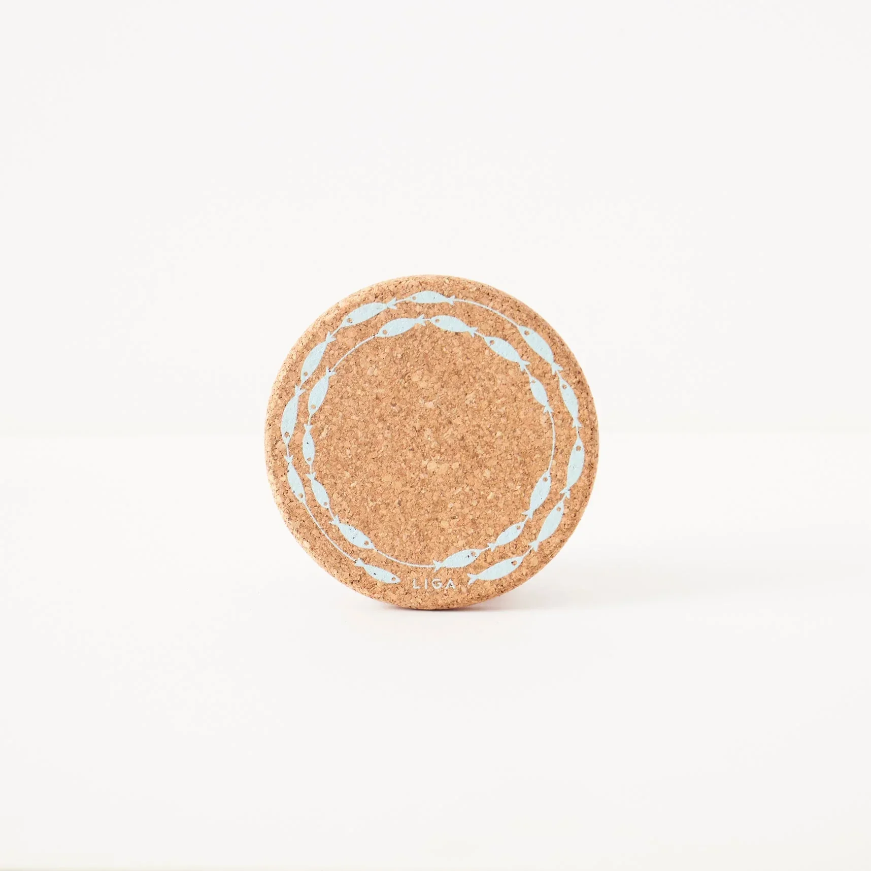Liga Cork Coaster - FIsh on a Line Sky